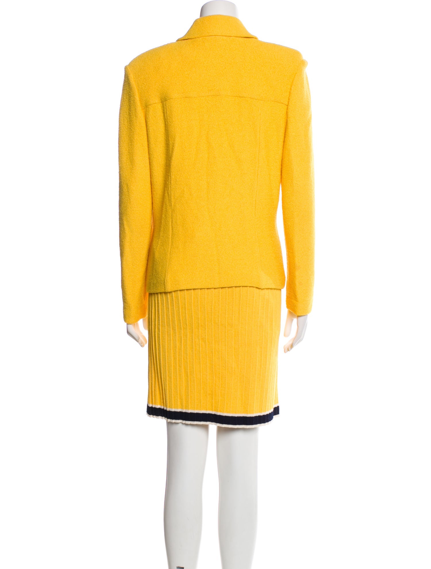 St. John Embroidered Accent Skirt Suit